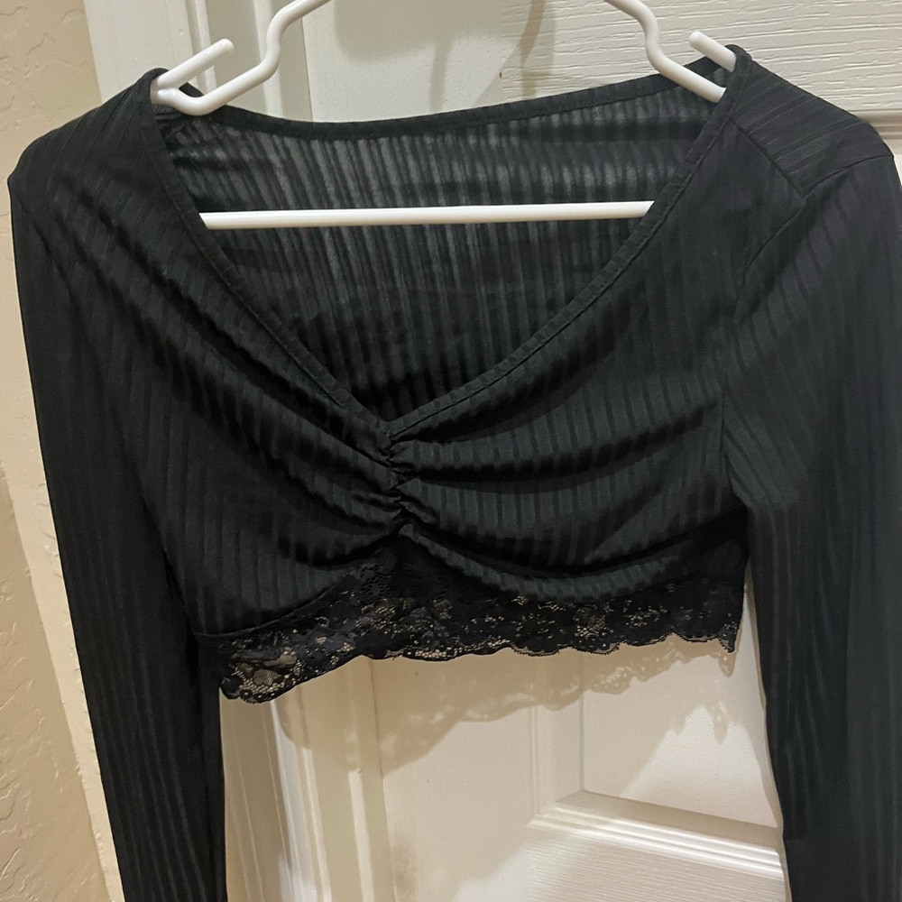 black lace top